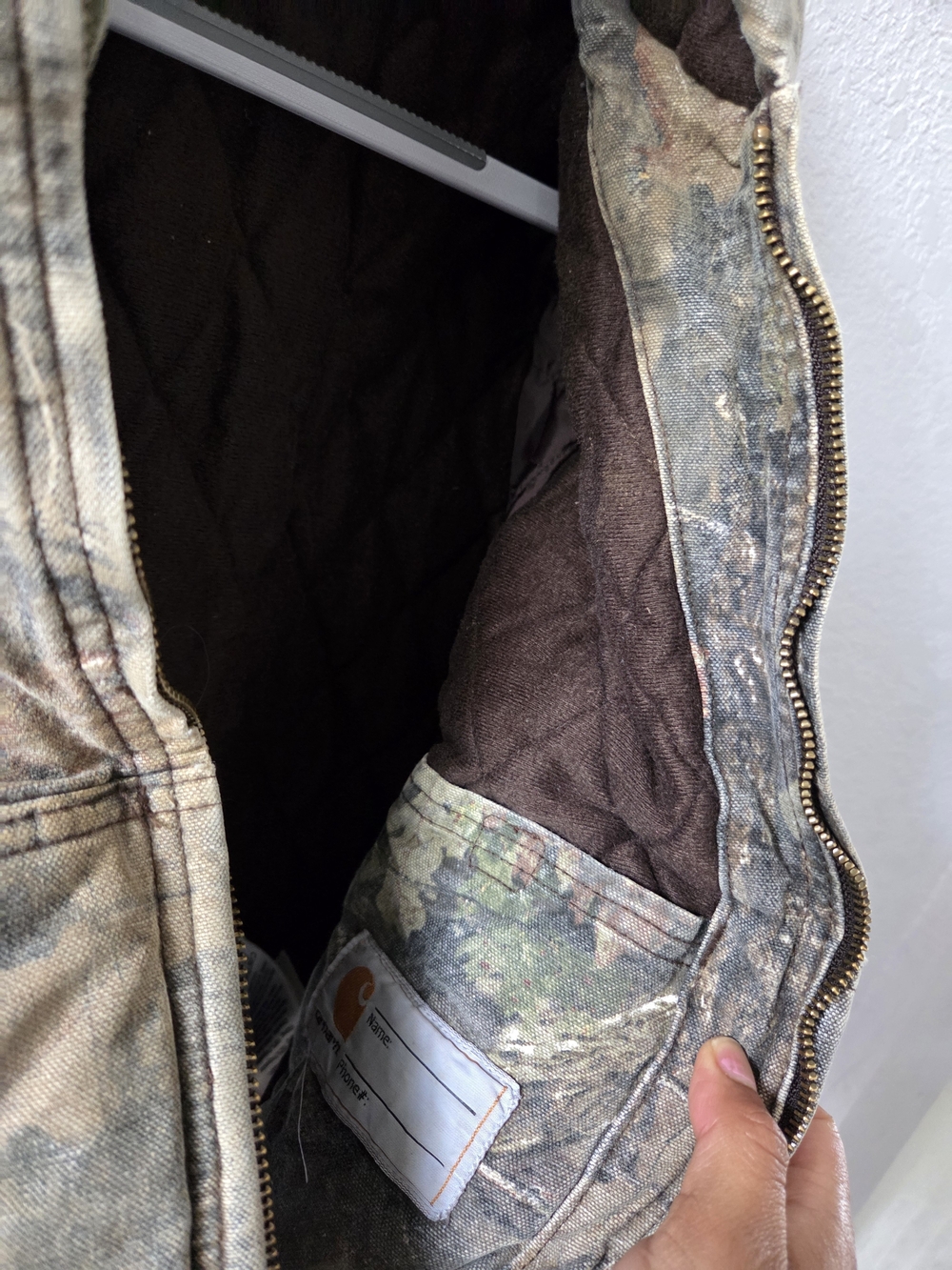Carhartt Kids' Hooded Insulated Jacket in Camouflage Brown - Picture 4 of 5